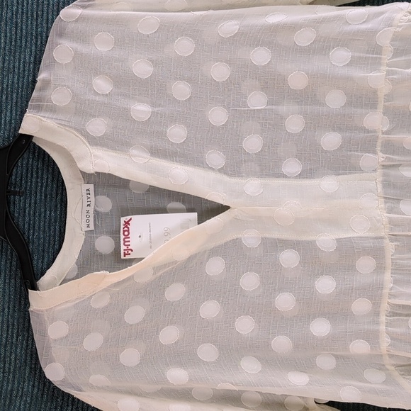 Moon River Sheer Polkadot Tiered Dress - Picture 6 of 13